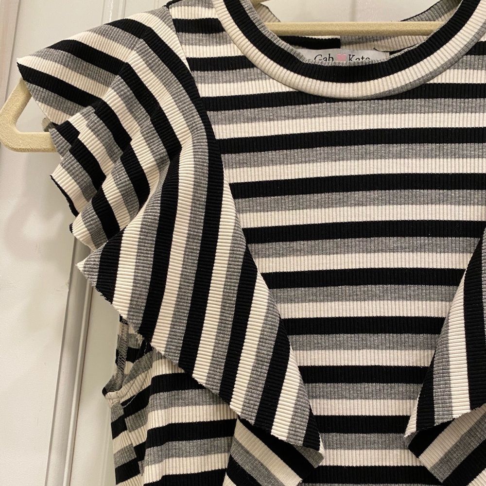 Gab & Kate Striped Ruffle Top - Picture 3 of 4
